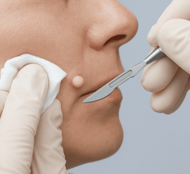 Cirugía menor para extirpar quistes sebáceos en la piel