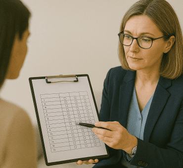 Pruebas psicológicas con psicóloga especializada.