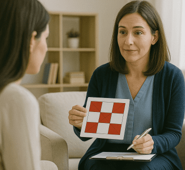 Pruebas psicológicas con psicóloga especializada.